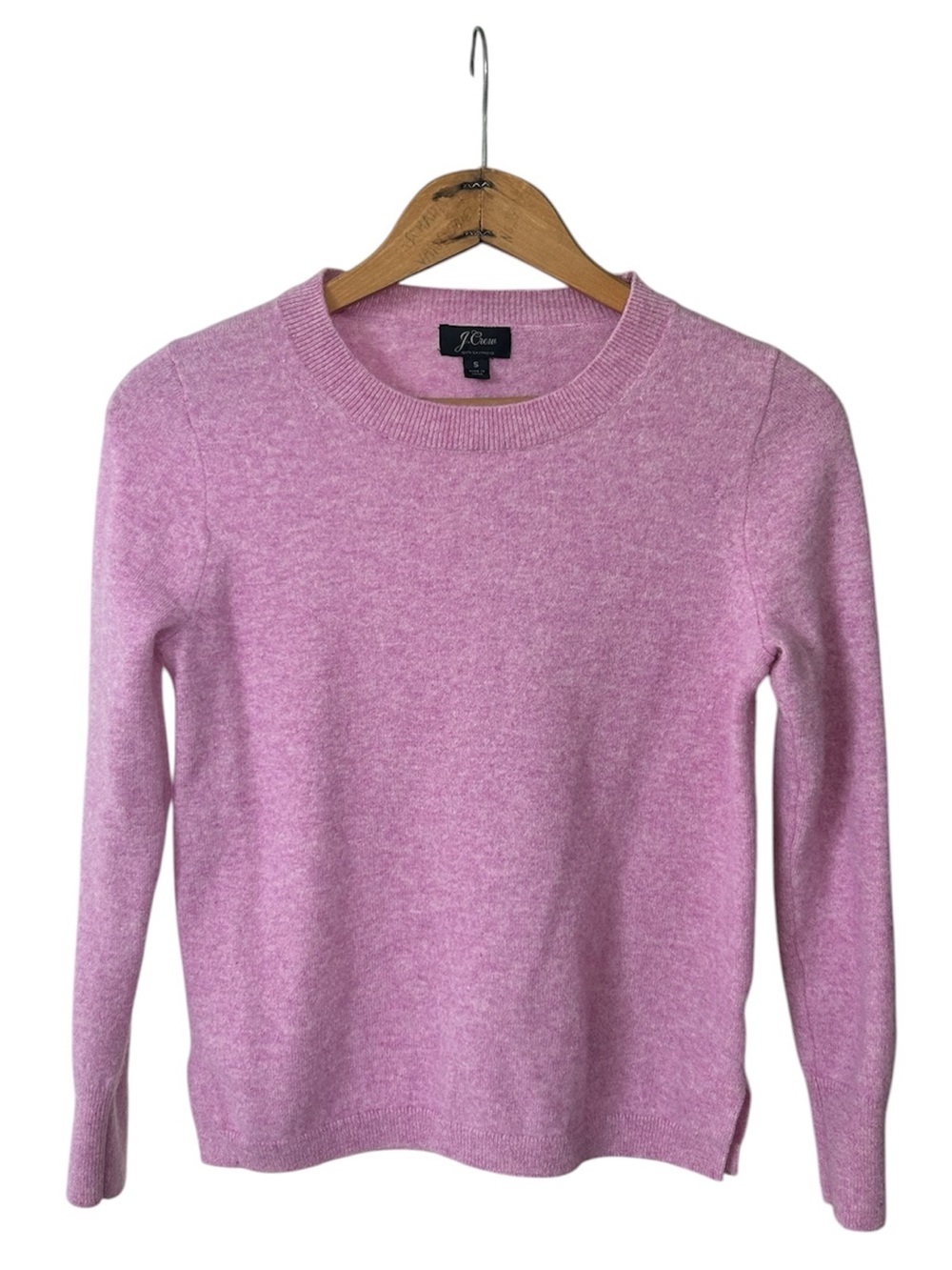 J. Crew | Women’s Lavender Heather Crewneck Side Slit 100% Cashmere Sweater Sz S